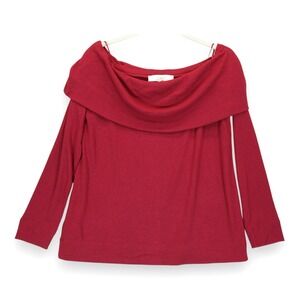 NWT Loft Women's Top‎ Sweater Off The Shoulder Long Sleeve Pullover Large